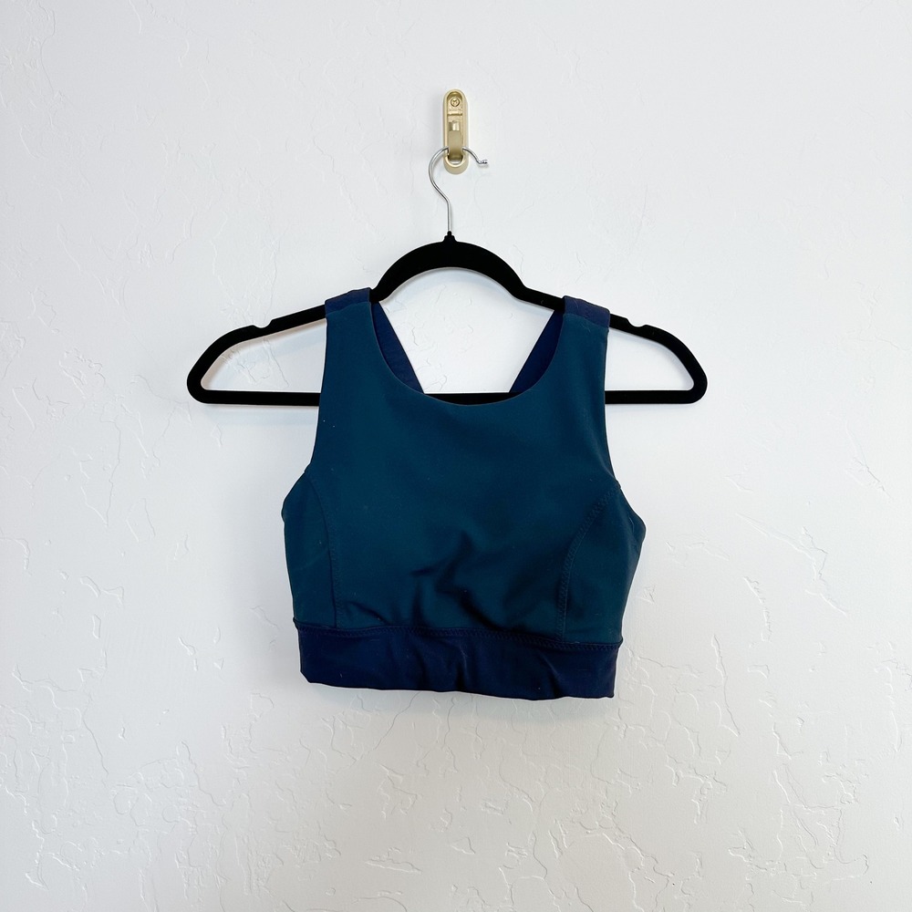 Athleta | Deep Breath Bralette‎ Athletic Cross Back Sports Bra in Coastal Blue - Picture 3 of 7